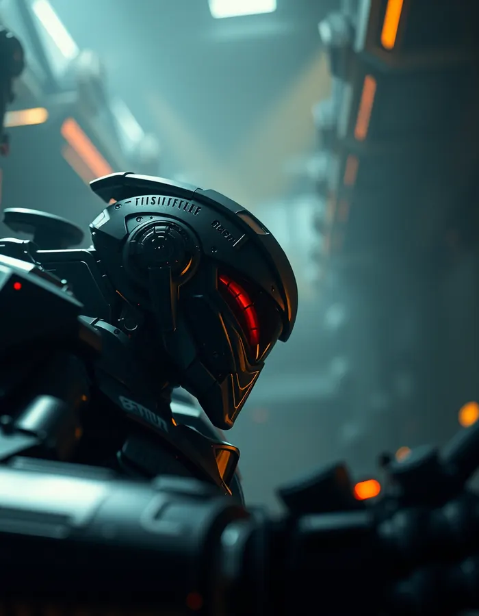 A futuristic mech helmet